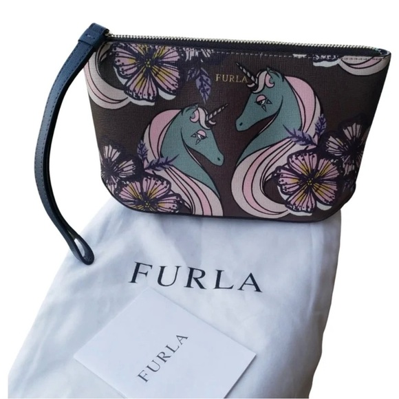 Furla Unicorn Limited Edition Print Women's Bag - Black and Pink